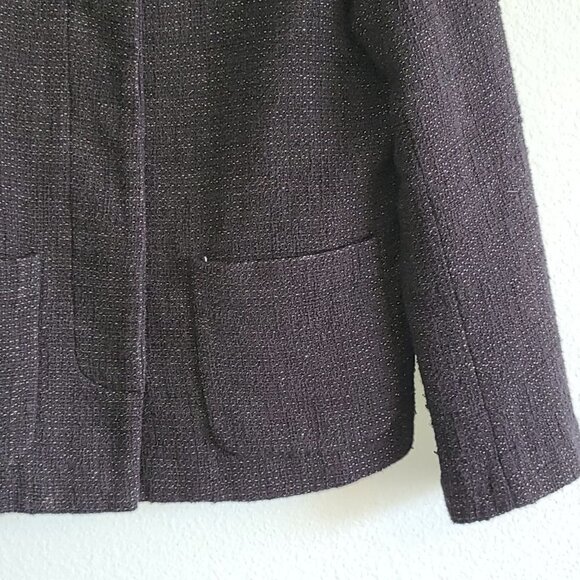 Eileen Fisher Cotton Linen Speckled Tweed Collarless Jacket‎ Blazer Size Small - Picture 5 of 9